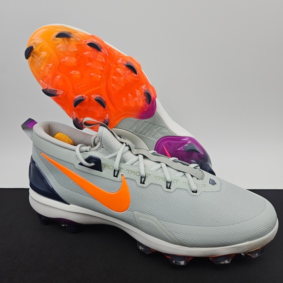 Nike Force Trout 9 Elite Baseball Cleats Men\'s US 16 Gray Blue Orange HF1116-001
